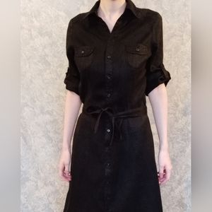 Black Linen H&M Shirt Dress